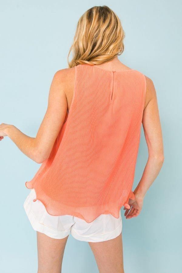 A Baby Pleated Sleeveless Top - Pearlara