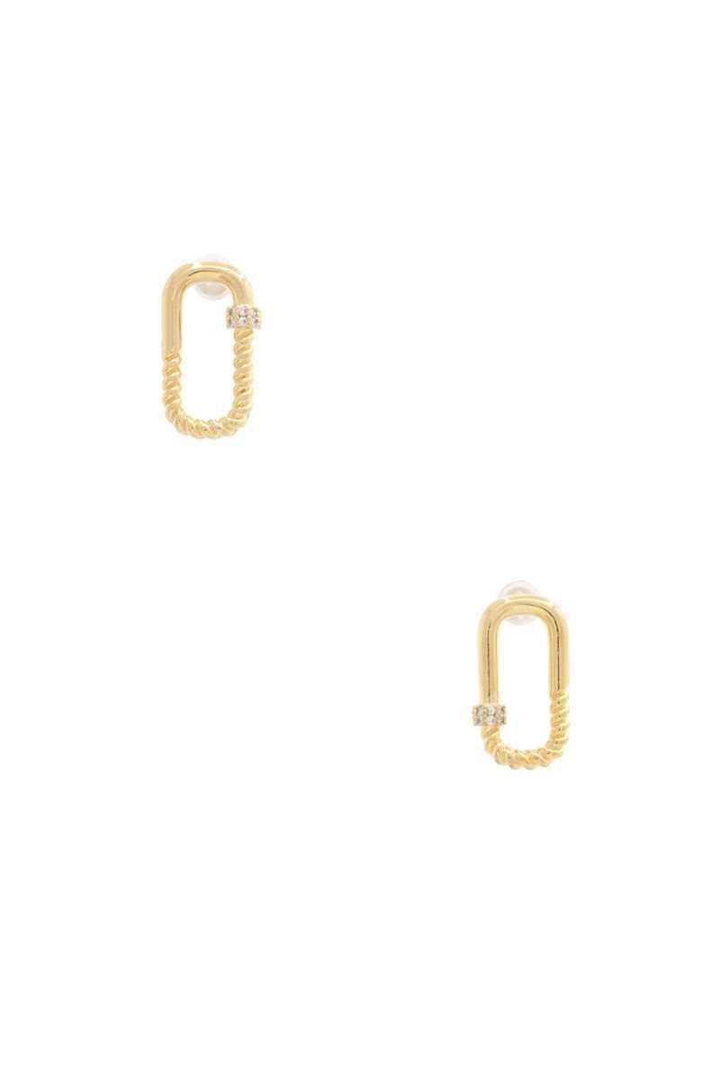 Sodajo Oval Twisted Metal Earring - Pearlara