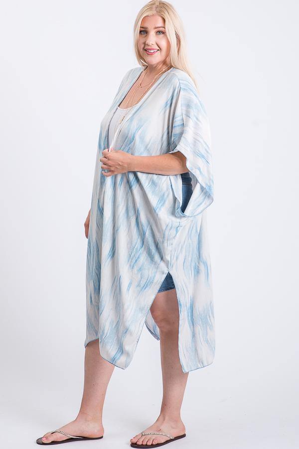 Zebra Print Short Sleeve Maxi Kimono - Pearlara