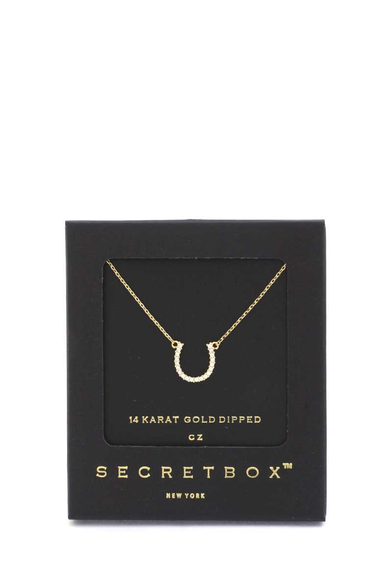 Secret Box Horse Shoe Charm Necklace