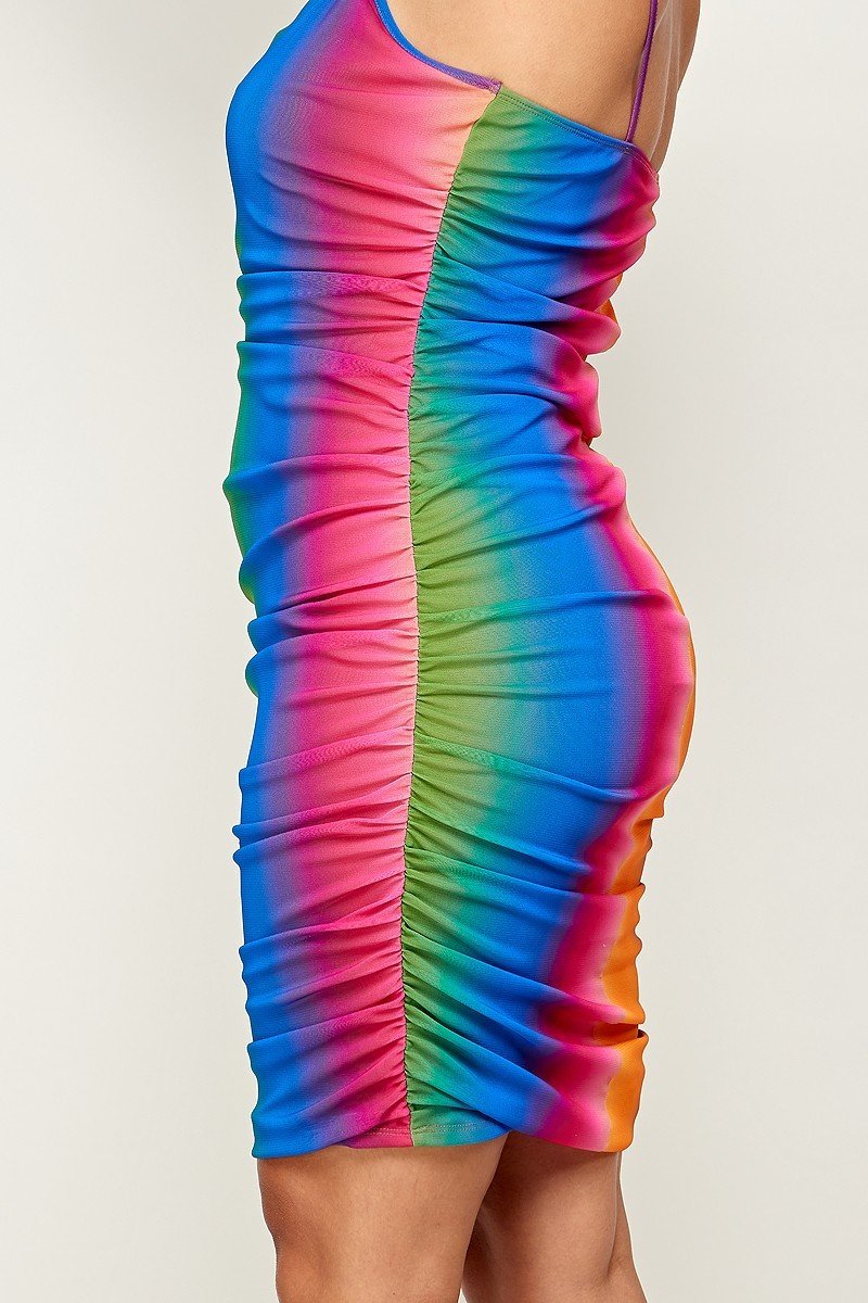 Plus Size Rainbow Ombre Print Cami Dress