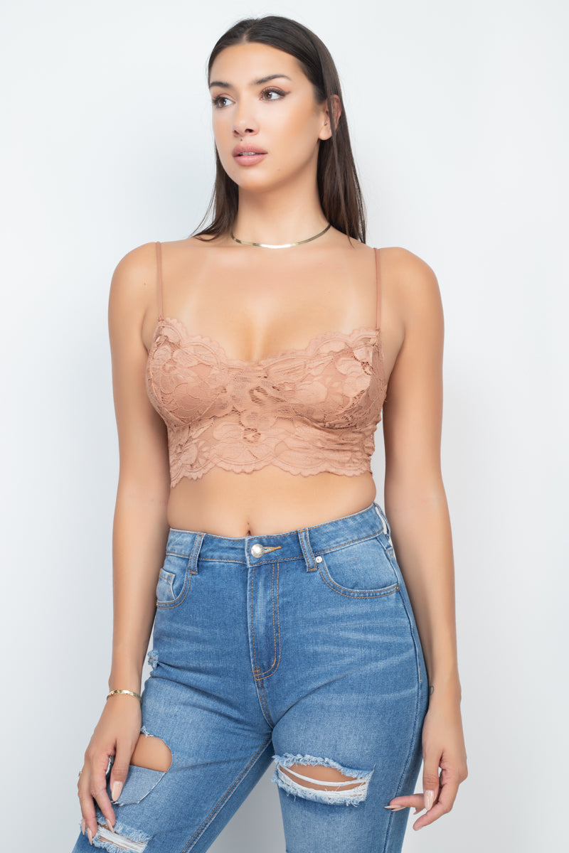 Cami Floral Lace Bralette Top