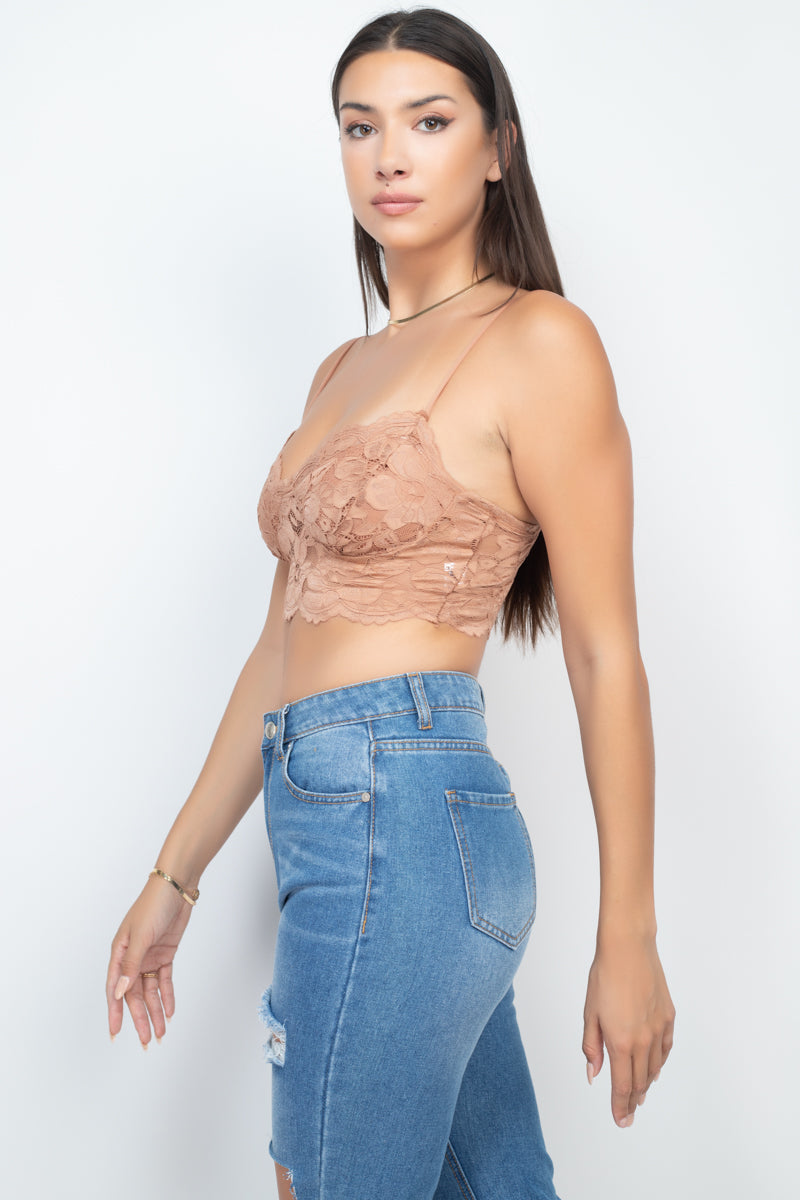 Cami Floral Lace Bralette Top