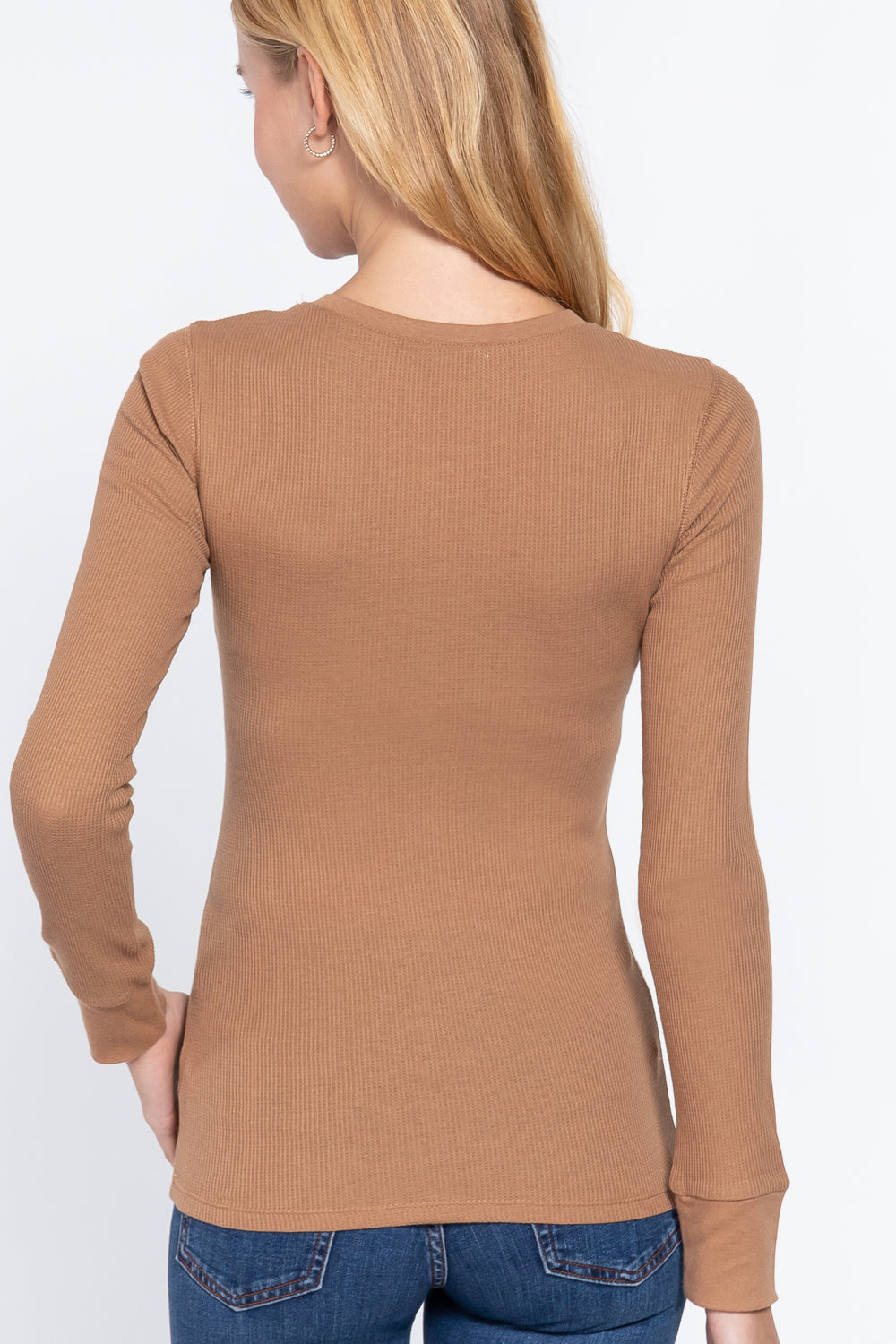 Long Slv Henley Thermal Top