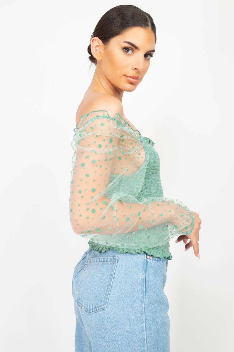 Square Neck Smocking Top