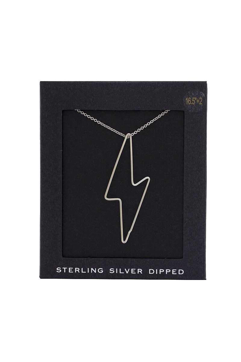 14k Gold Dipped Lightning Bolt Charm Necklace